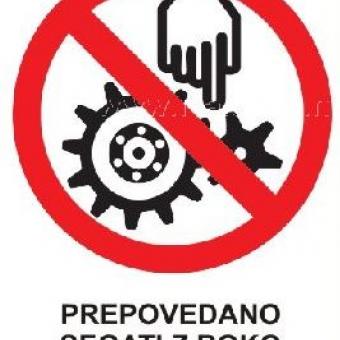 znak za nevarnost pri delu na stroju